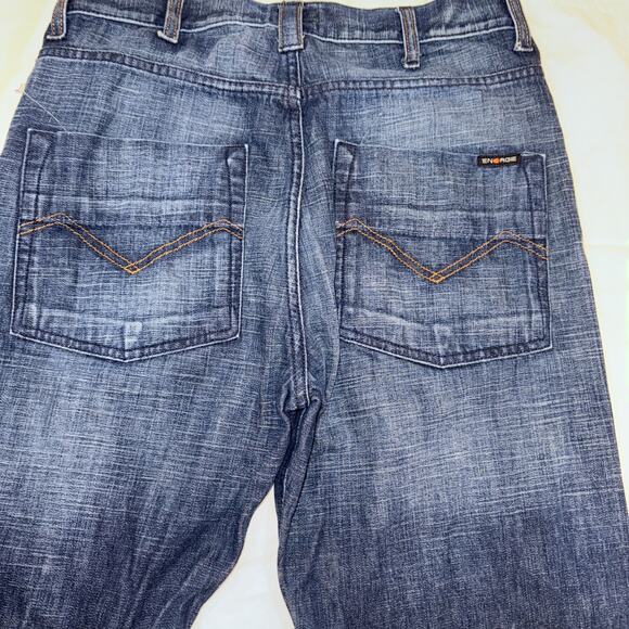 Energie Sixty Italy Y2k Button Straight Jeans Mens 32x32 Blue Denim Distressed - Picture 10 of 11